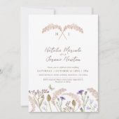 Invitation Code QR du mariage de automne de l'aquarelle fleur (Devant)