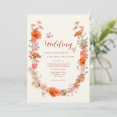 Invitation Code QR du Mariage de automne Fleur sauvage Boho (Debout devant)