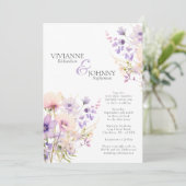 Invitation Code QR du Mariage de lavande de jardin Fleurs sau (Debout devant)