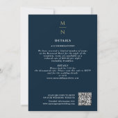 Invitation Code QR du Mariage du bouclier d'épée bleue (Dos)