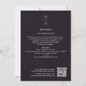 Invitation Code QR du Mariage du bouclier d'épée violet (Dos)