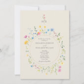 Invitation Code QR du Mariage Fleur sauvage Boho (Devant)