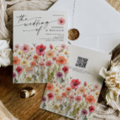 Invitation Code QR du Mariage Fleur sauvage Boho