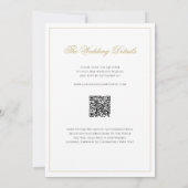 Invitation Code QR du Mariage frontalier noir et or classique (Dos)
