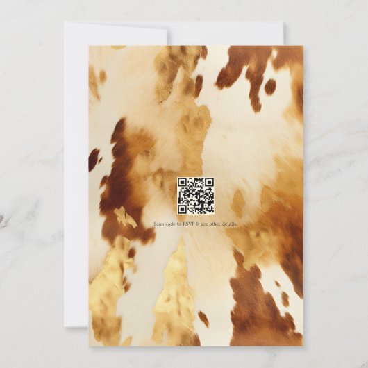 Invitation Code QR du Mariage occidental de fer à cheval flor (Dos)