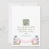 Invitation Code QR du Mariage rétro pour gribouillages à main (Dos)