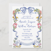 Invitation Code QR du Mariage rétro pour gribouillages à main (Devant)