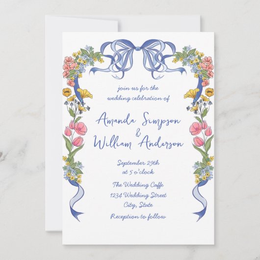 Invitation Code QR du Mariage rétro pour gribouillages à main (Devant)