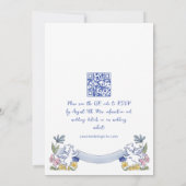 Invitation Code QR du Mariage rétro pour gribouillages à main (Dos)