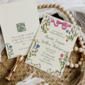 Invitation Code QR du Mariage rétro pour gribouillages à main