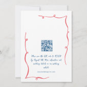 Invitation Code QR du Mariage rétro pour gribouillages à main (Dos)
