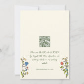 Invitation Code QR du Mariage rétro pour gribouillages à main (Dos)