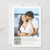 Invitation Code QR du Mariage vert de l'âge floral orné de Vi (Dos)