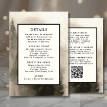 Code QR du Modèle de détail de Mariage d'aquarelle