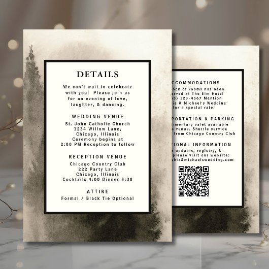 Invitation Code QR du Modèle de détail de Mariage d'aquarelle
