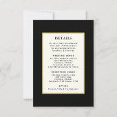 Invitation Code QR du Modèle de détails du Mariage Black Gold (Devant)
