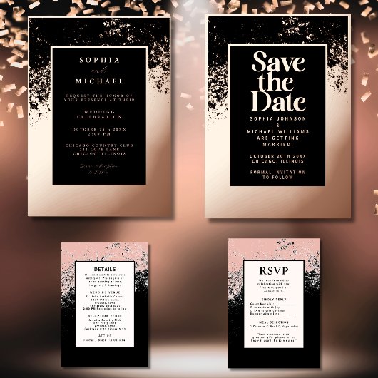 Invitation Code QR du Modèle de détails du Mariage blanc noir