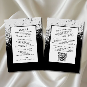 Invitation Code QR du Modèle de détails du Mariage gris noir