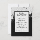 Invitation Code QR du Modèle de détails du Mariage gris noir (Devant)