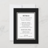 Invitation Code QR du Modèle de détails du Mariage noir et bl (Devant)