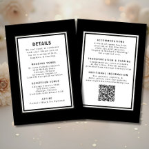 Code QR du Modèle de détails du Mariage noir et bl