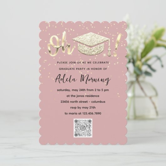 Invitation Code QR du Parti des diplômés de la Confetti d'or  (Debout devant)