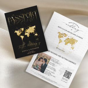 Invitation Code QR du passeport de mariage de destination tro