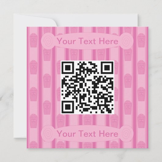 Invitation Code QR du pop-corn amusant et fantaisiste (Devant)