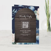Invitation Code QR du pot Mason de pivoine bleu poussiéreux M (Dos)