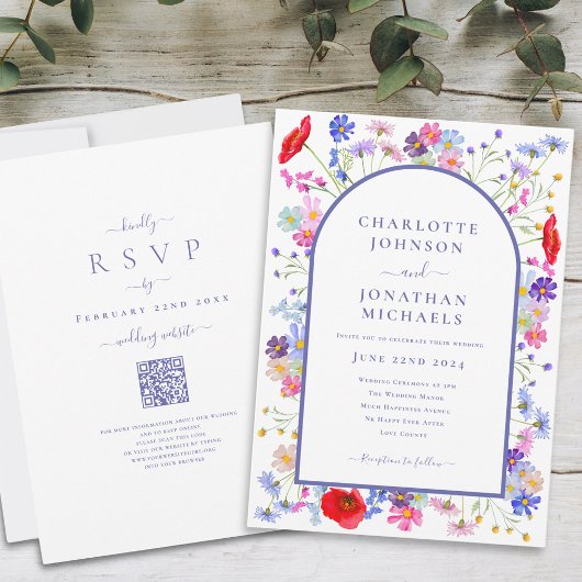 Invitation Code QR du site Web de l'arche de fleurs sauvages 
