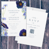 Invitation Code QR du site web de mariage rustique aux fleurs