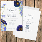 Invitation Code QR du site web de mariage rustique aux fleurs