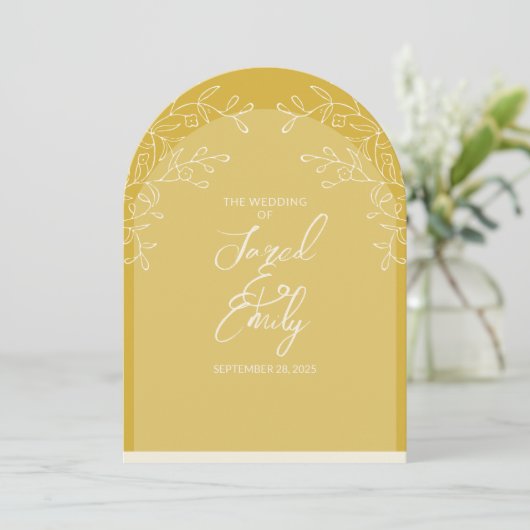 Invitation Code QR du style Arc Floral (Debout devant)