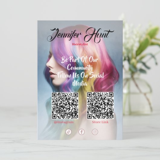 Invitation Code QR du style des médias sociaux tendance (Debout devant)