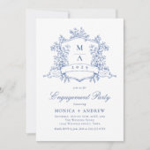 Invitation Code QR du Victorian Ornate Crest Engagement Party (Devant)