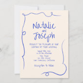 Invitation Code QR écrit main tiré Mariage moderne unique (Devant)