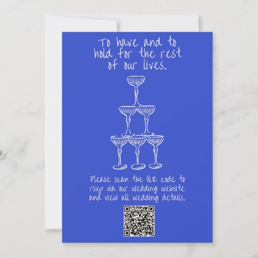 Invitation Code QR écrit main tiré Mariage moderne unique (Dos)