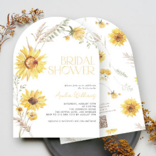 Invitation Code QR Elegant Boho Sunflower Fête des mariées