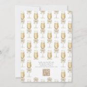 Invitation Code QR Élégant Chic Champagne Nœud Luncheon de Ma (Dos)