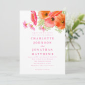 Invitation Code QR Élégant et Vibrant de Fleurs Roses et Oran (Debout devant)