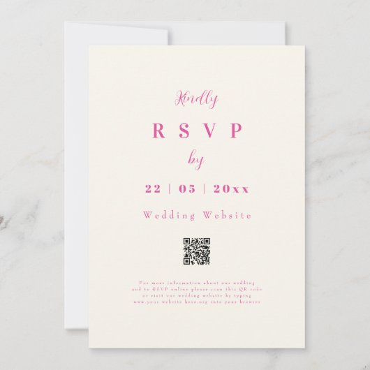 Invitation Code QR Elegant Fleur sauvage Boho Rose (Dos)