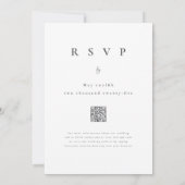 Invitation Code QR Élégant Fleurs Aquarelle Bleu Mariage (Dos)