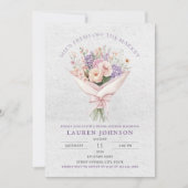 Invitation Code QR Élégant Frais du Marché Floral Mariage (Devant)