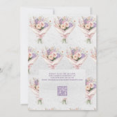 Invitation Code QR Élégant Frais du Marché Floral Mariage (Dos)