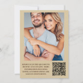 Invitation Code QR Élégant Mariage Floral Milieu du Siècle (Dos)