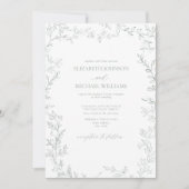 Invitation Code QR Élégant minimal feuille Mariage vert (Devant)