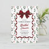 Invitation Code QR élégant pour un mariage de Noël (Debout devant)