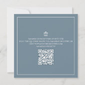 Invitation Code QR élégant pour une Baby Shower Floral Bleu P (Dos)