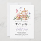 Invitation Code QR élégant pour une fête de thé papillon Ente (Devant)