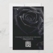 Invitation Code QR Élégant Rose de Minuit Calligraphie Mariag (Dos)